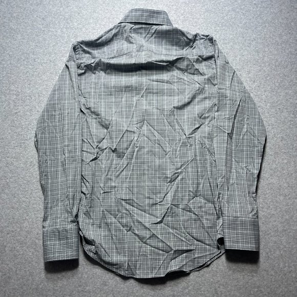 Peter Millar Shirt Mens Small Gray Summer Comfort Button Up Plaid Long Sleeve - Picture 4 of 8